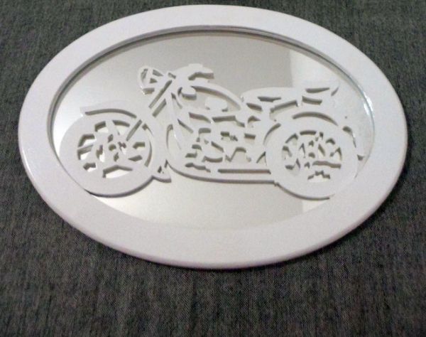 QUADRO OVAL ESPELHO MOTO