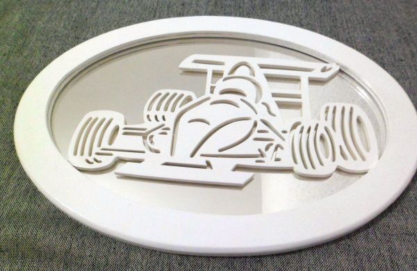 QUADRO OVAL COM ESPELHO FORMULA I