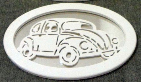 QUADRO OVAL ESPELHO FUSCA