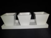 TRIO DE VASO BRANCO