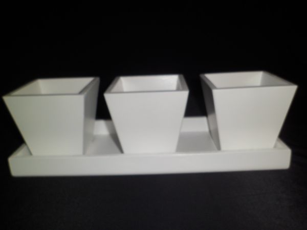 TRIO DE VASO BRANCO